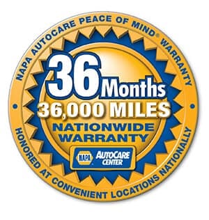 NAPA 36 Months / 36,000 Miles Nationwide Warranty logo